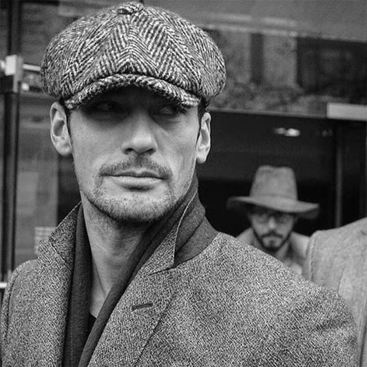 Duffle Octagonal Herringbone Wool Woolen Beret - Urban Caps 