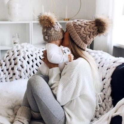 Hemp Flower Parent-child Knit Hat - Urban Caps 