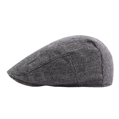 Winter Tweed Flat Cap Men's Newsboy Cap Baby British Retro Beret - Urban Caps 