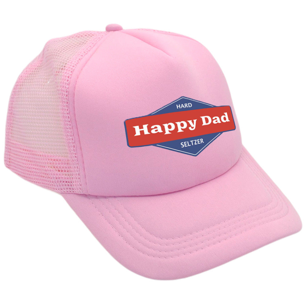 Hot Solid Color Mesh Happy Dad Baseball Summer Hat Male Truck Driver Mesh Peaked Cap - Urban Caps 