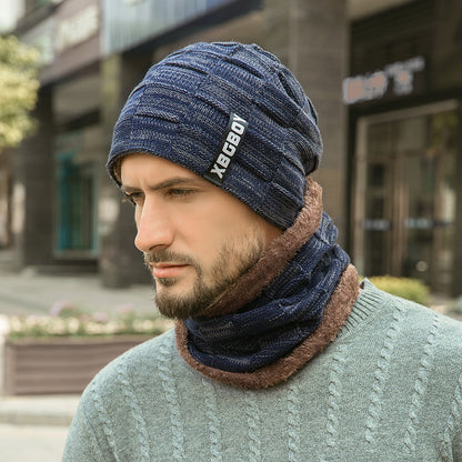 Velvet Knit Hat with Collar Set: Winter Warmth and Style - Urban Caps 