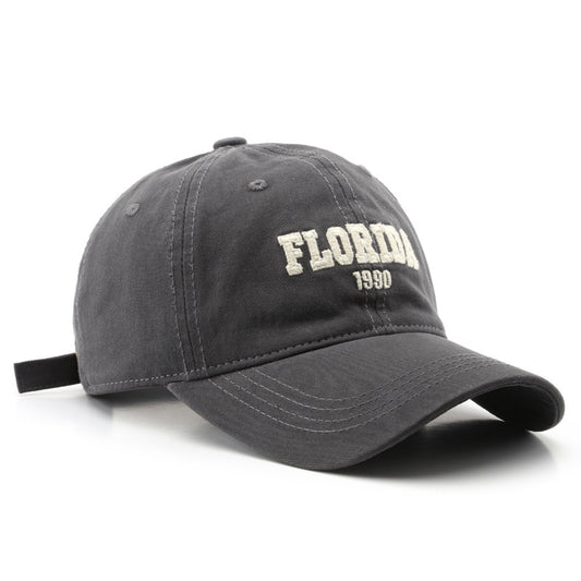 Men's And Women's Fashion Retro Washed Cotton Letter Embroidered Sun Hat - Urban Caps 