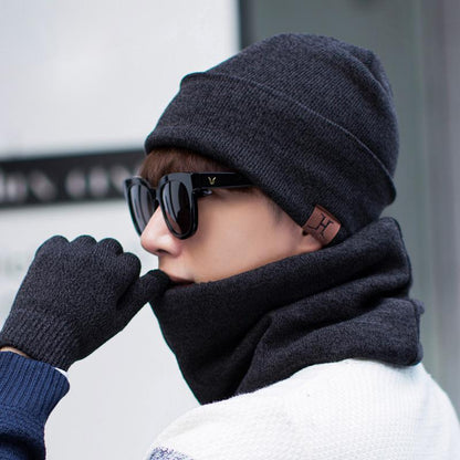 Velvet Padded Hat, Scarf, and Gloves Set: Three-Piece Winter Warmth - Urban Caps 