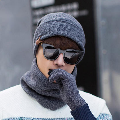 Velvet Padded Hat, Scarf, and Gloves Set: Three-Piece Winter Warmth - Urban Caps 