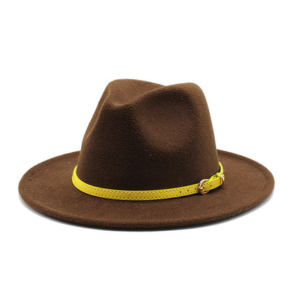 Woolen Hat Big Brimmed Hat Jazz Hat Felt Hat - Urban Caps 