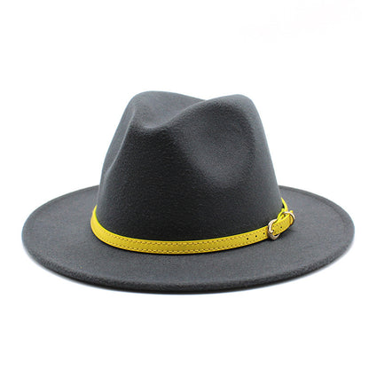 Woolen Hat Big Brimmed Hat Jazz Hat Felt Hat - Urban Caps 