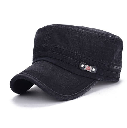 Washed Cotton Flat Top Cap – Distressed Twill Sun Hat | Adjustable Fit - Urban Caps 