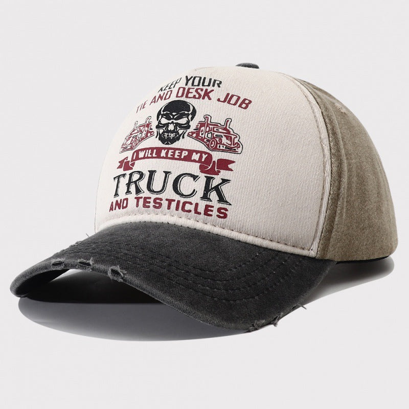 Peaked Hard Top Summer Letter Printing Stylish Baseball Cap - Urban Caps 