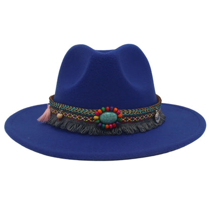 Ethnic Style Western Cowboy Hat Gem Accessories Tibetan Top Hat - Urban Caps 