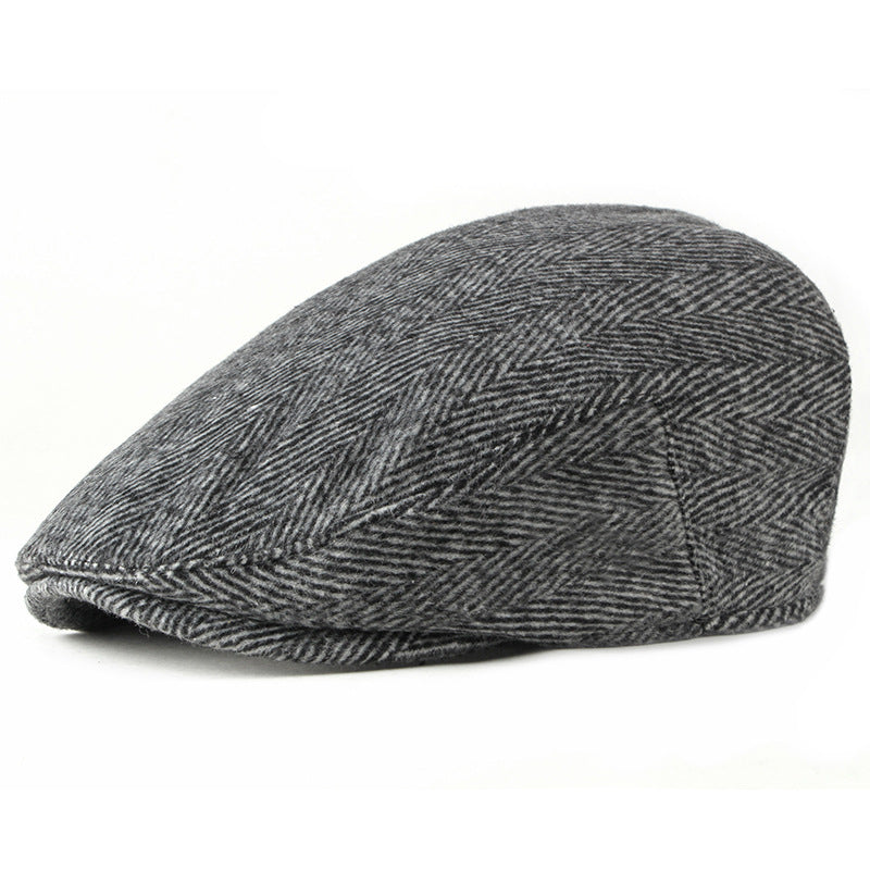 New Style Hat Male British Retro Woolen Beret Casual - Urban Caps 