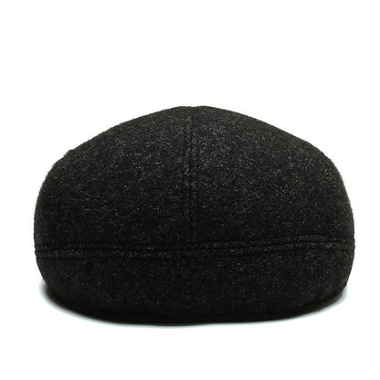 Outdoor Cycling Warm Short Brim Beret Middle-aged And Elderly Men Ear Protection Advance Hats - Urban Caps 