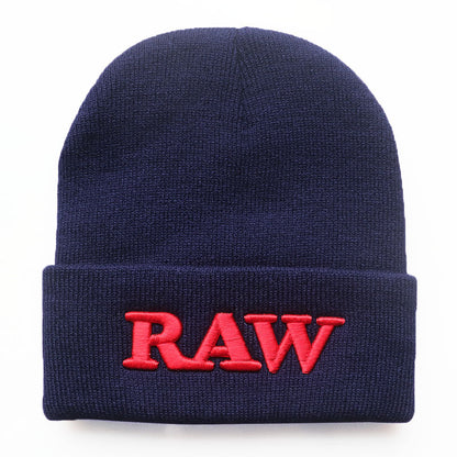 Men's And Women's Autumn And Winter Letters RAW Embroidery Knitted Hat - Urban Caps 