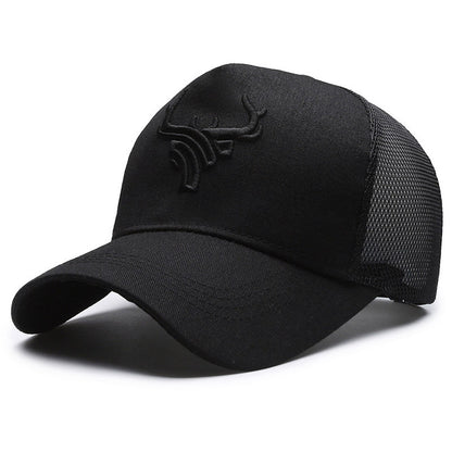 Deer Head Rear Mesh Tall Crown Baseball Cap Men's Summer Breathable - Urban Caps 
