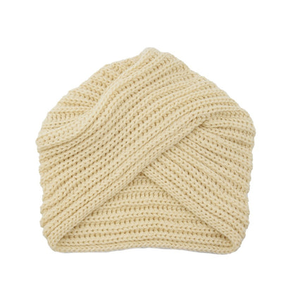 Fashion Woolen Knit Hat With Crossover Pullover - Urban Caps 