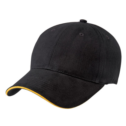 Premium Soft Sandwich Peak Cap – 100% Cotton, Velcro Fit, Contrast Trim - Urban Caps 