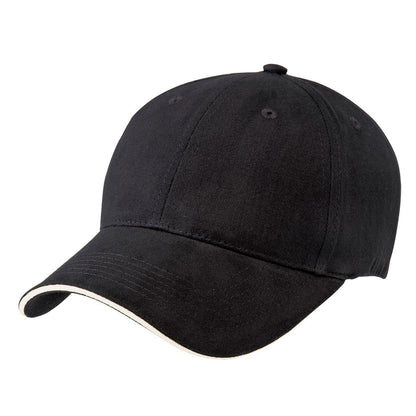 Premium Soft Sandwich Peak Cap – 100% Cotton, Velcro Fit, Contrast Trim - Urban Caps 