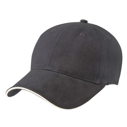 Premium Soft Sandwich Peak Cap – 100% Cotton, Velcro Fit, Contrast Trim - Urban Caps 