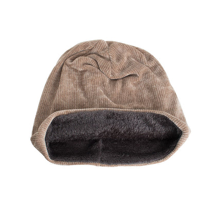 Winter men's plus velvet hat corduroy pullover hat knitted hat - Urban Caps 