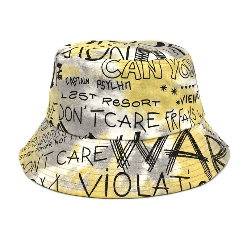Women's New Graffiti Printing Bucket Hat Men's Summer Outdoor Travel Sun Protection Sun Hat Fashion Trend Bucket Hat - Urban Caps 