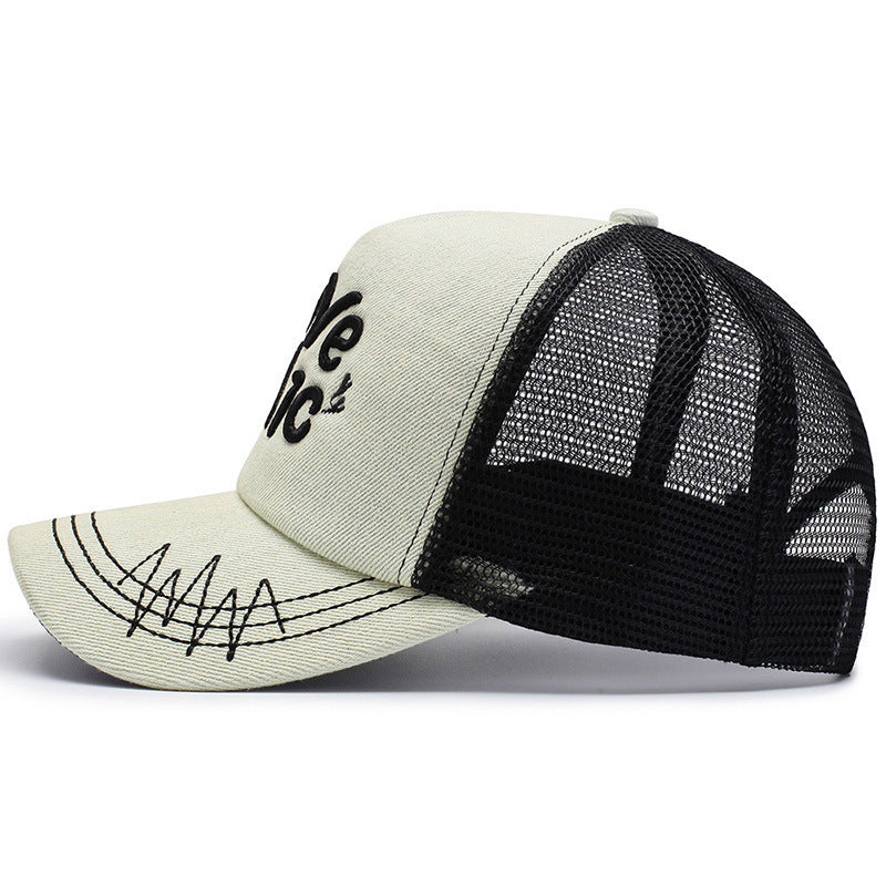 Spring And Summer Fashion Embroidery Alphabet Peaked Cap Outdoor Travel - Urban Caps 