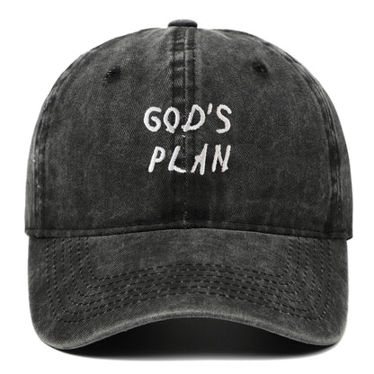 GODS PLAN Embroidered Baseball Cap Pure Cotton Washed - Urban Caps 