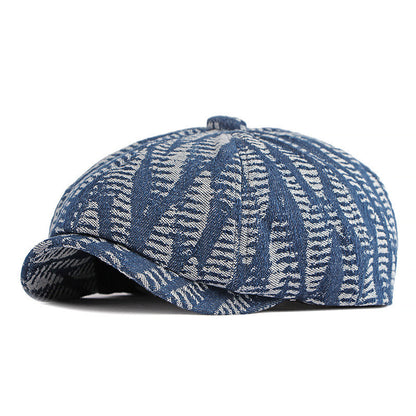 Men's Fashion Wash Denim Beret - Urban Caps 