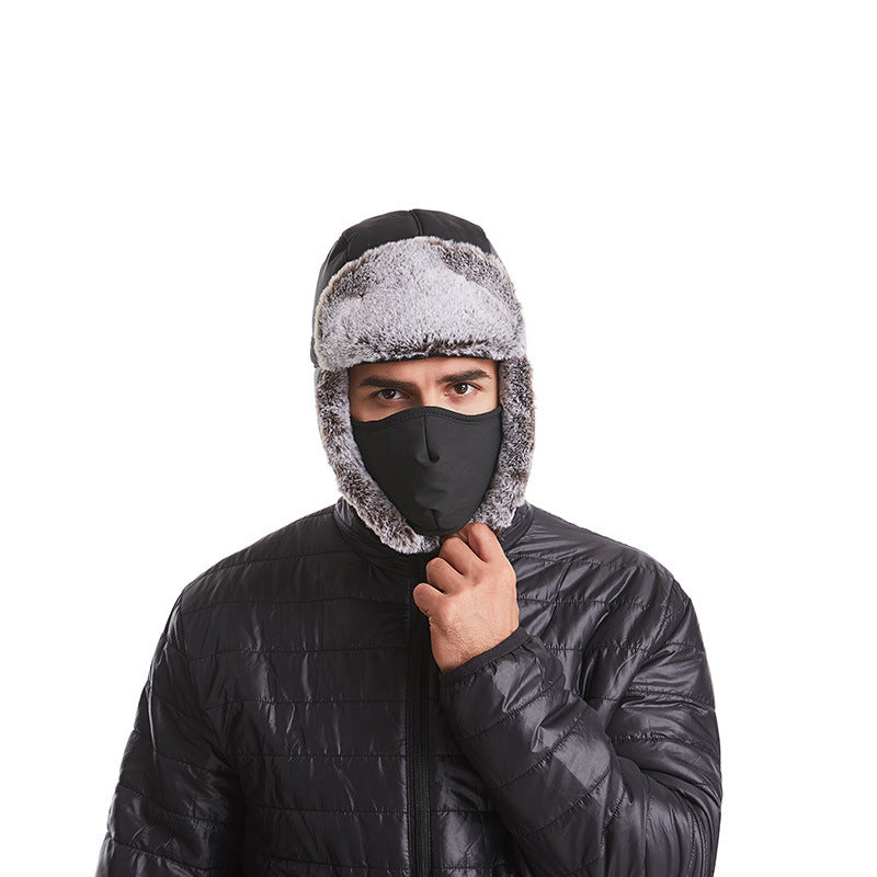 Winter Cold And Warm Plus Velvet Mask Face Protection Hat - Urban Caps 