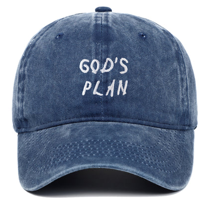 GODS PLAN Embroidered Baseball Cap Pure Cotton Washed - Urban Caps 