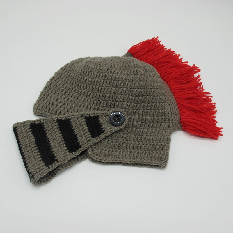 Whimsical Hand-Woven Knight Helmet Hat: A Playful Touch of Creativity