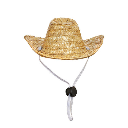 Pet Cat Western Straw Cowboy Hat - Urban Caps 