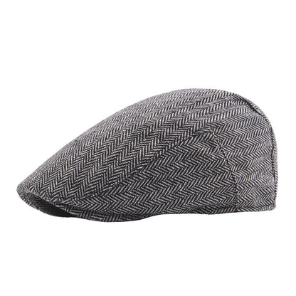 Winter Tweed Flat Cap Men's Newsboy Cap Baby British Retro Beret - Urban Caps 