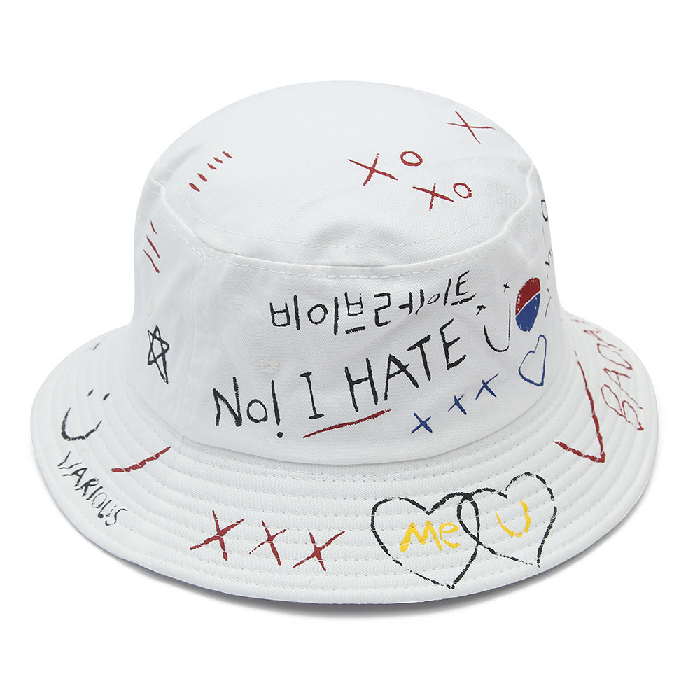 Doodle love sunshade fisherman hat - Urban Caps 