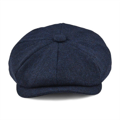 Vintage Wool Twill Newsboy Cap – Classic 8-Panel Style | Flexible Fit - Urban Caps 