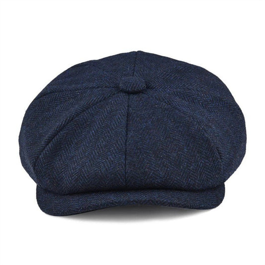 Vintage Wool Twill Newsboy Cap – Classic 8-Panel Style | Flexible Fit - Urban Caps 