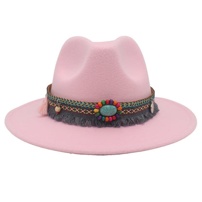 Ethnic Style Western Cowboy Hat Gem Accessories Tibetan Top Hat - Urban Caps 