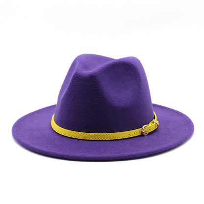 Woolen Hat Big Brimmed Hat Jazz Hat Felt Hat - Urban Caps 