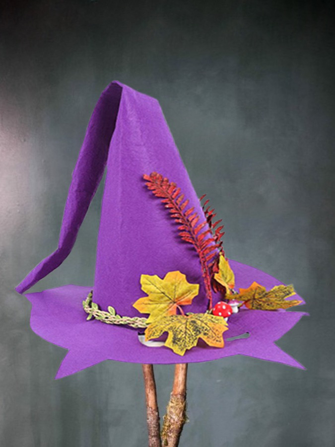 Women Modern Witch Hat Costume Pointed Wool Felt Halloween Party Hats Witch Hat