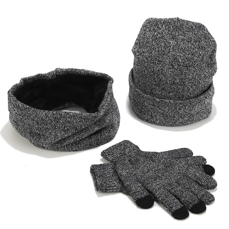 Variegated Knitted Woolen Thick Scarf Hat Gloves - Urban Caps 