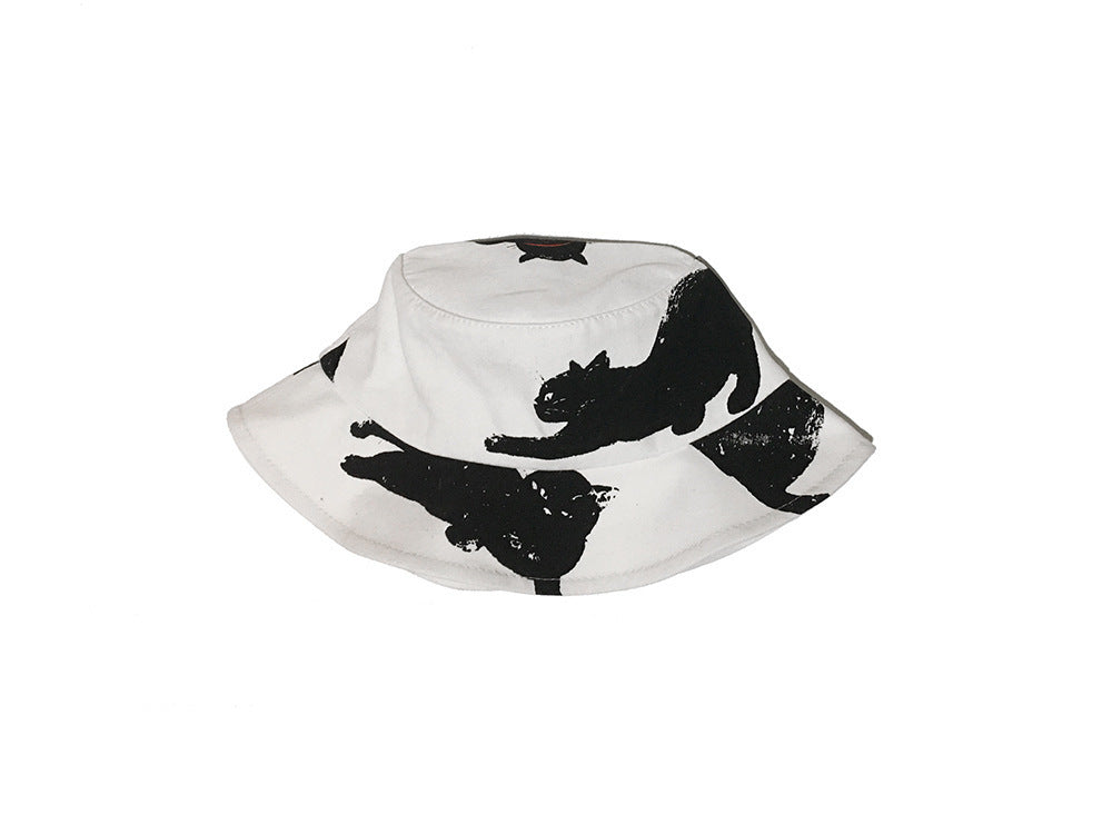 Men's And Women's Cute Fashion Black Cat Bucket Hat - Urban Caps 