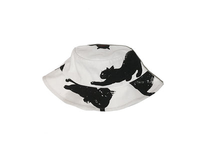 Men's And Women's Cute Fashion Black Cat Bucket Hat - Urban Caps 