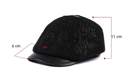 Men’s Genuine Leather Newsboy Cap – Goat Skin Octagonal Beret | Warm & Stylish - Urban Caps 