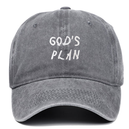 GODS PLAN Embroidered Baseball Cap Pure Cotton Washed - Urban Caps 