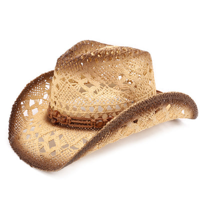 Hollow Out Western Cowboy Hat Straw Breathable - Urban Caps 