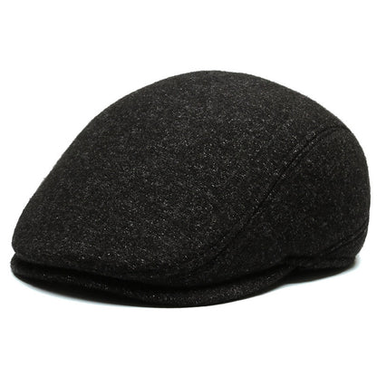 Outdoor Cycling Warm Short Brim Beret Middle-aged And Elderly Men Ear Protection Advance Hats - Urban Caps 
