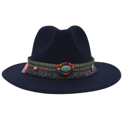 Ethnic Style Western Cowboy Hat Gem Accessories Tibetan Top Hat - Urban Caps 