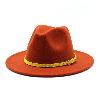 Woolen Hat Big Brimmed Hat Jazz Hat Felt Hat - Urban Caps 