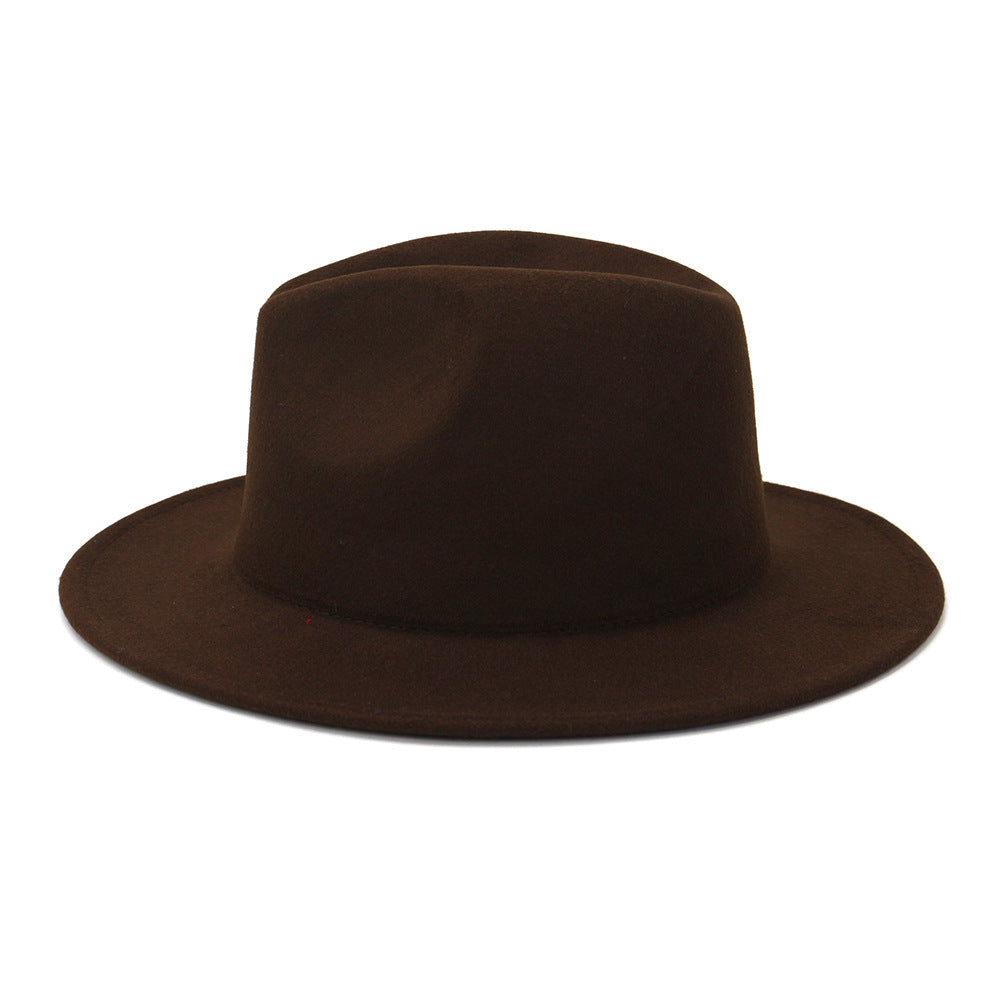Double-sided Color Matching Flat Brim Fedora Hat - Urban Caps 