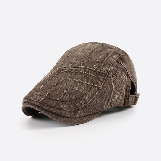 Washed Cotton Vintage Beret – Adjustable Duckbill Cap - Urban Caps 