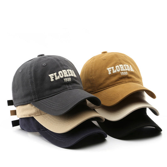 Men's And Women's Fashion Retro Washed Cotton Letter Embroidered Sun Hat - Urban Caps 