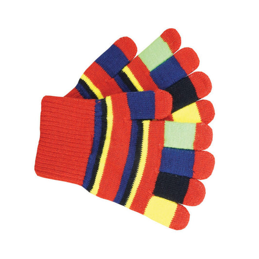Avery Multi-Tone Acrylic Magic Gloves – Kids Stretch Knit with Ribbed Cuff